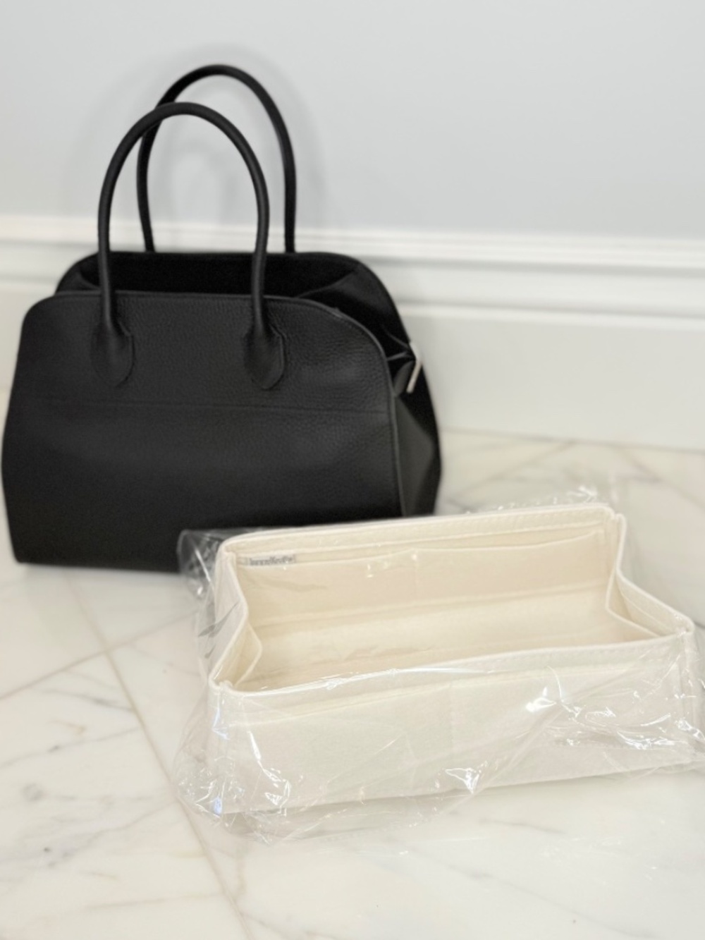 Bag Organizer/Insert for The Row Margaux 12 Cream Felt NWT